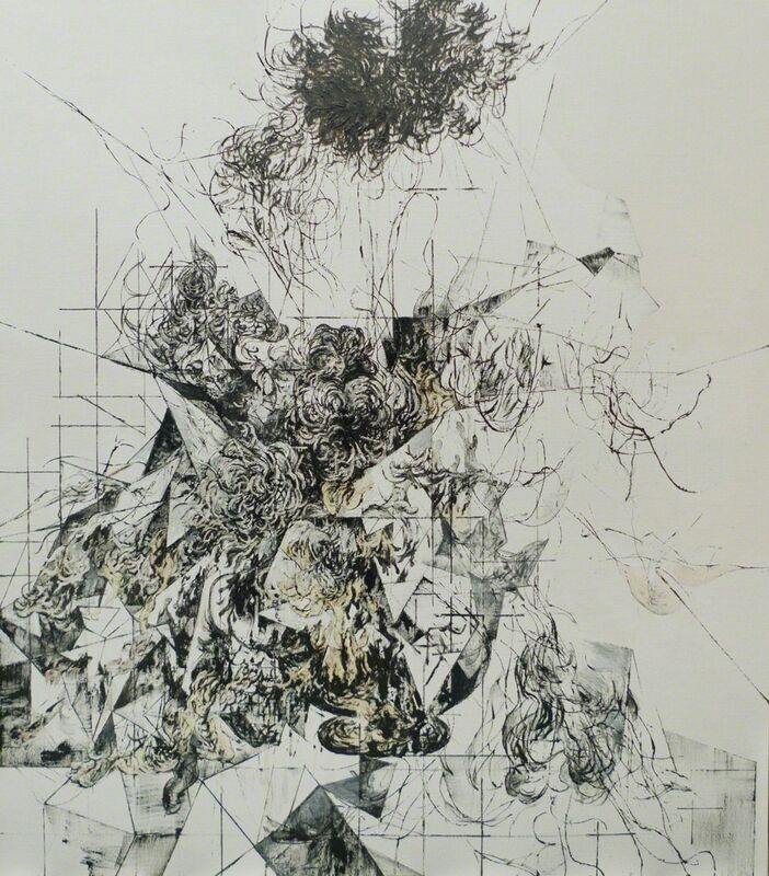 Zelin Seah, ‘Flowers in a Vase Version B’, 2014, Painting, Bitumen offset ink and oil on linen, Taksu