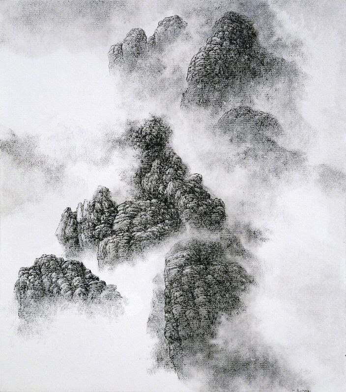Hsia I-fu, ‘Mountains Peaking through the Fog’, Painting, Ink on album leaf, M. Sutherland Fine Arts