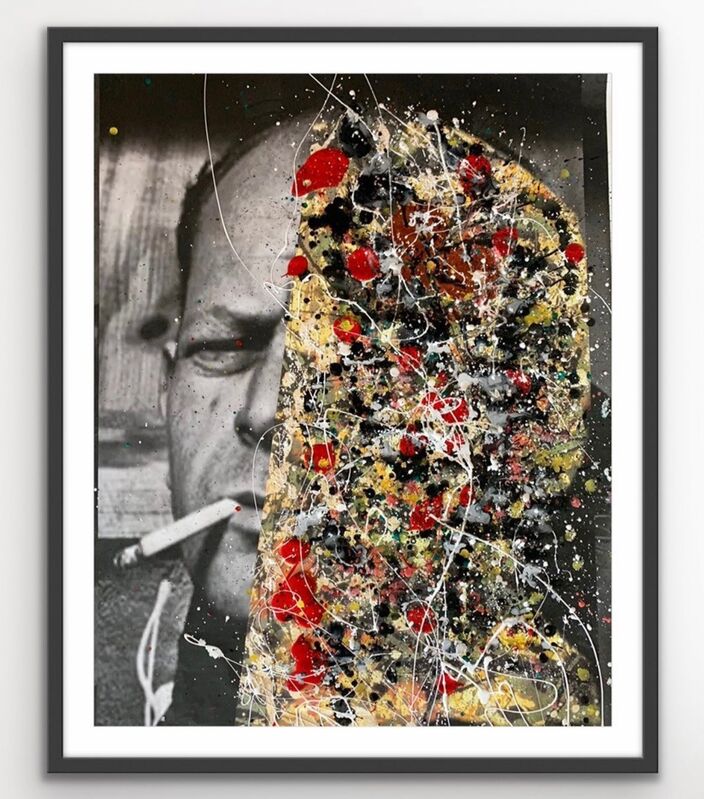 Andrew Cotton, ‘The Pollock’, 2020, Mixed Media, Mixed media on paper with oil stick, ink, spray paint and oil paint, MAZLISH GALLERY