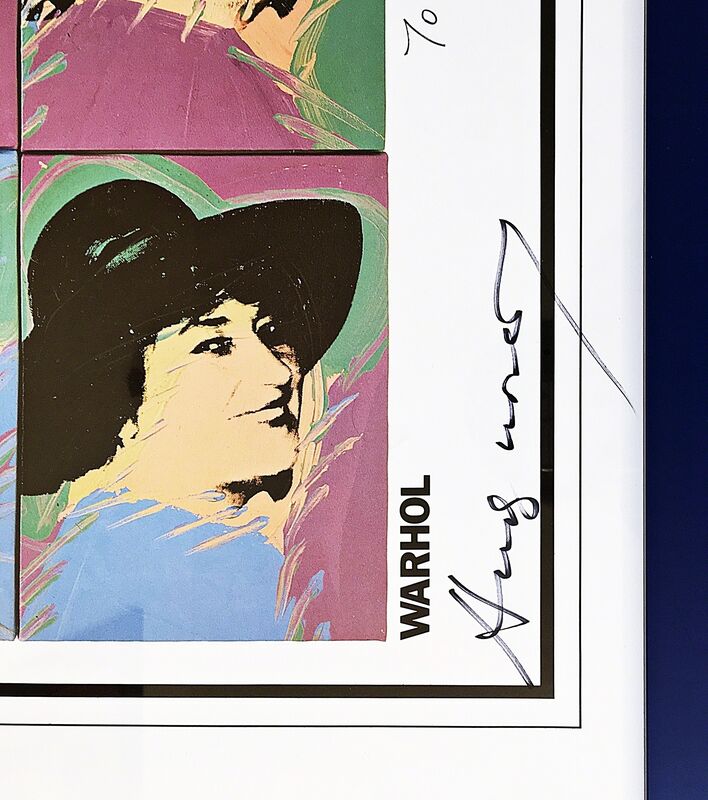 Andy Warhol, ‘BELLA, hand signed by both Andy Warhol and Bella Abzug -- and inscribed to famous book lover Burton Britton and his wife Korby ’, ca. 1977, Print, Offset Color Lithograph Poster. Hand Signed by Abzug and Warhol & uniquely inscribed by Andy Warhol, Alpha 137 Gallery