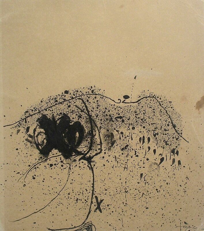 Antoni Tàpies, ‘Untitled’, 1955, Drawing, Collage or other Work on Paper, Ink on card, Nicholas Gallery