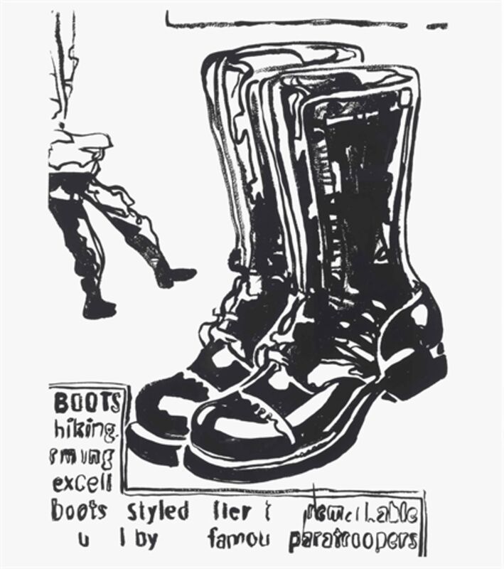 Andy Warhol, ‘Paratrooper Boots’, Synthetic polymer and silkscreen ink on canvas, Christie's