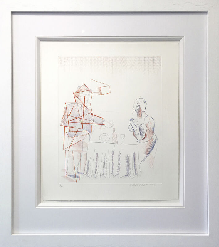 David Hockney, ‘Figures with Still Life’, 1976, Print, Etching with aquatint, Oliver Clatworthy Gallery Auction