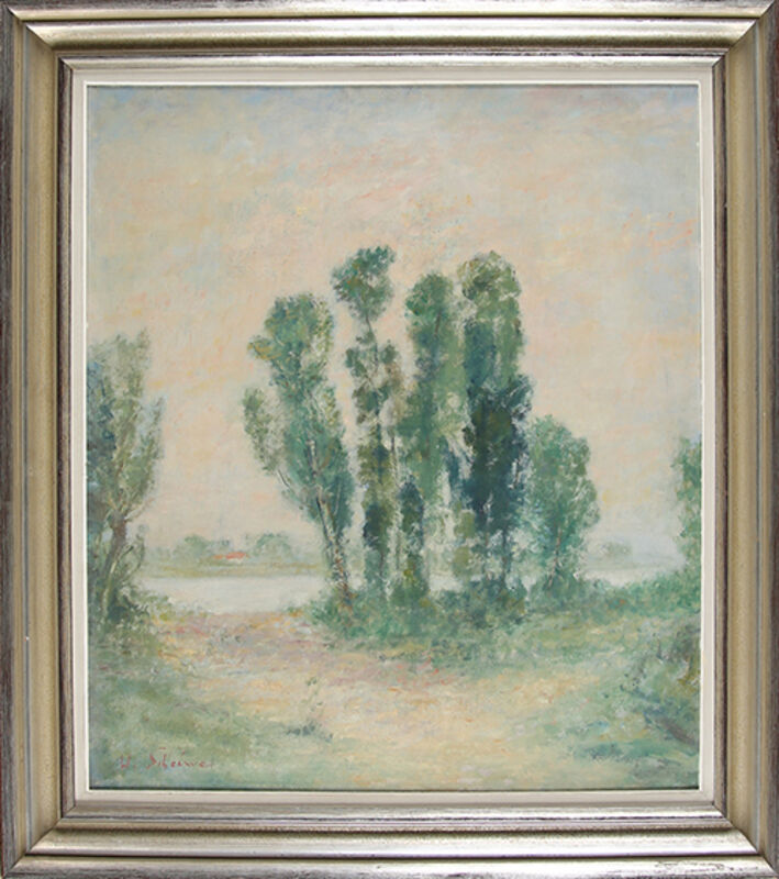 Walter Scheiwe, ‘Niederrheinische Landschaft’, ca. 1922, Painting, Oil on board, Sylvan Cole Gallery