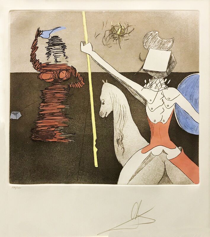 Salvador Dalí, ‘OFF TO BATTLE’, 1981, Print, ETCHING & AQUATINT IN COLORS, Gallery Art