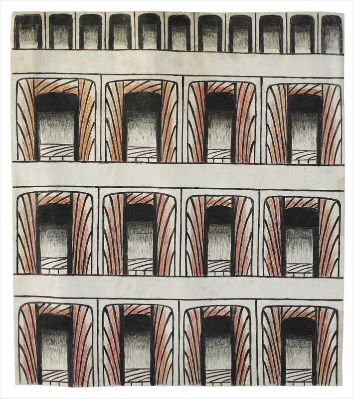 Martín Ramírez, ‘Untitled (Arches)’, 1960, Mixed Media, Gouache, colored pencil and graphite on paper, Ricco/Maresca Gallery