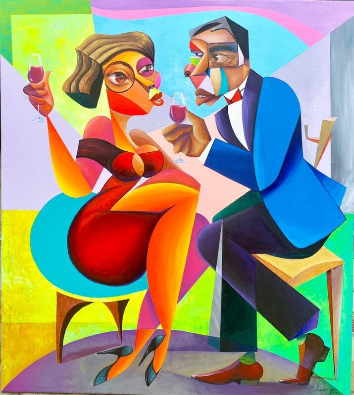 Adewale Ojo Babatunde, ‘Cheers to a good life’, 2021, Painting, Acrylic on canvas,  TAAG Gallery 