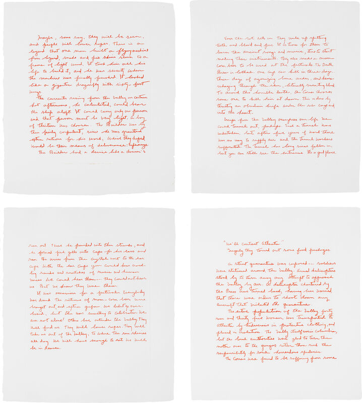 Keith Haring, ‘The Valley: four plates’, 1989, Print, Four etchings, on Twinrocker handmade paper, with full margins, with accompanying texts by William S. Burroughs., Phillips
