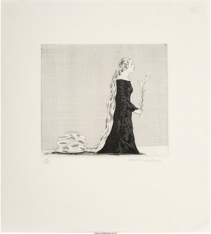 David Hockney, ‘The Older Rapunzel (from Six Fairy Tales)’, 1969, Print, Etching with aquatint, Heritage Auctions