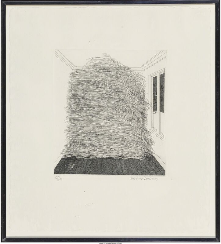 David Hockney, ‘A room full of straw, from Illustrations for Six Fairy Tales from the Brothers Grimm’, 1969, Print, Etching with aquatint, Heritage Auctions
