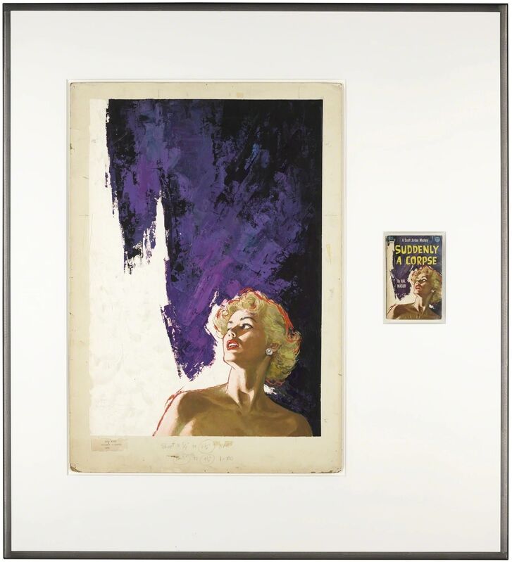Richard Prince, ‘Suddenly a Corpse’, 2000, Painting, Gouache, oil, pencil, collage on cardboard and book, in two parts, Maddox Gallery Gallery Auction