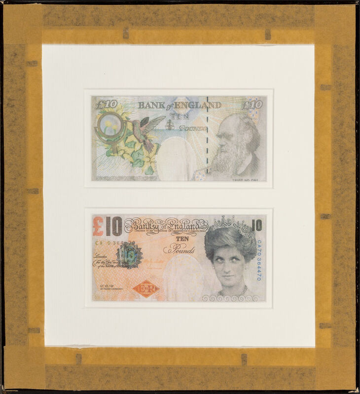 Banksy, ‘Di-Faced Tenner, 10 GBP Note (two works)’, 2005, Print, Offset lithograph in colors on paper, Heritage Auctions