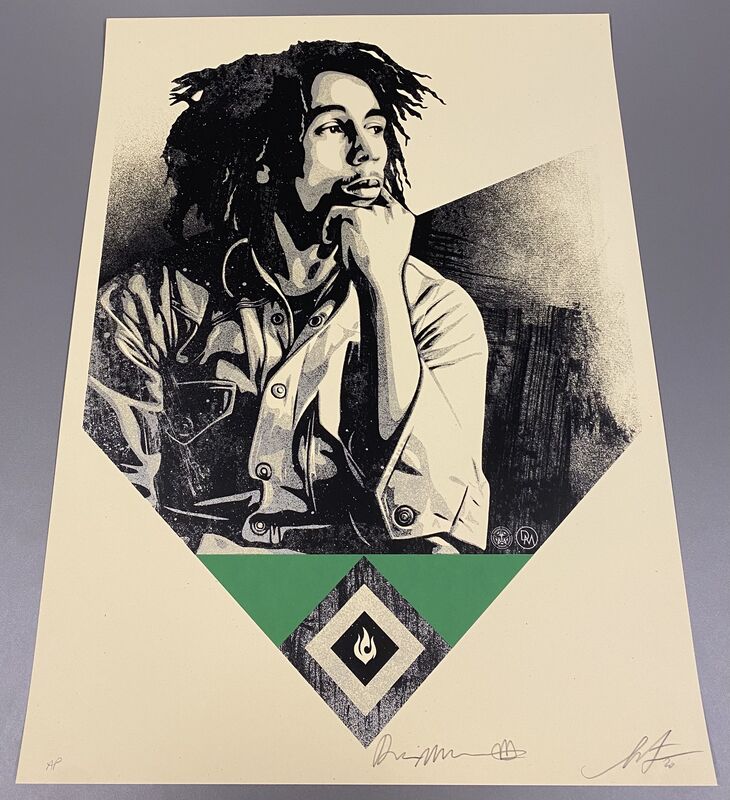Shepard Fairey, ‘Bob Marley - Catch a fire (Green)’, 2020, Print, Screen print on thick cream Speckletone paper, artempus