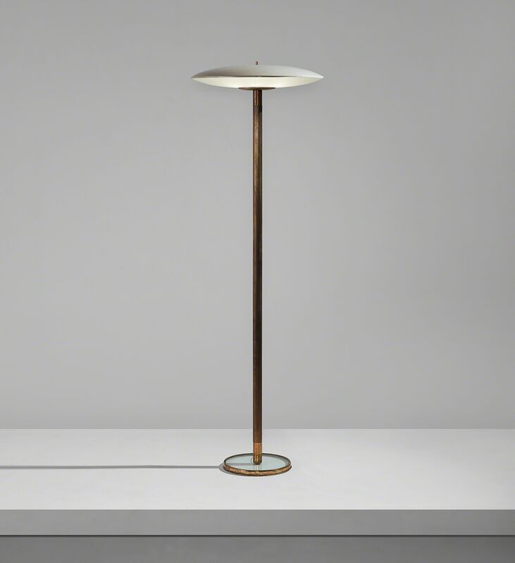 Fontana Arte, ‘Floor lamp, model no. 2302’, 1960s, Design/Decorative Art, Brass, glass, painted aluminum., Phillips