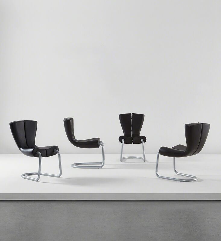 Marc Newson, ‘Set of four "Komed" chairs’, 1996, Design/Decorative Art, Painted steel, leather upholstery., Phillips