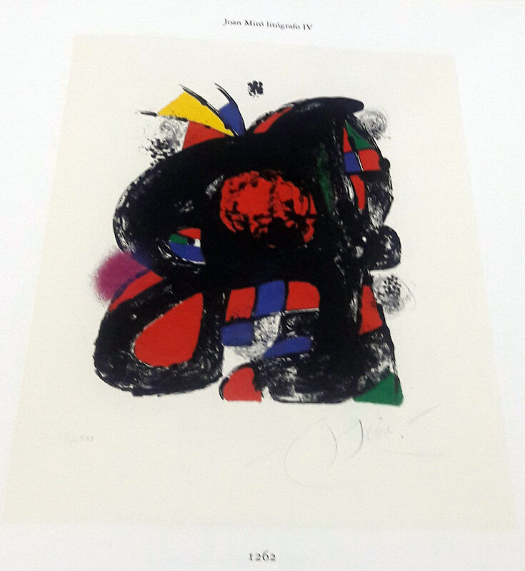 Joan Miró, ‘from Joan Miró lithographs IV, 1981, plate H (M. 1262, Cramer, 249)’, 1981, Print, Lithograph in colours on Velin d'Arches paper with full sheet and wide margins, on its portfolio, Invertirenarte.es