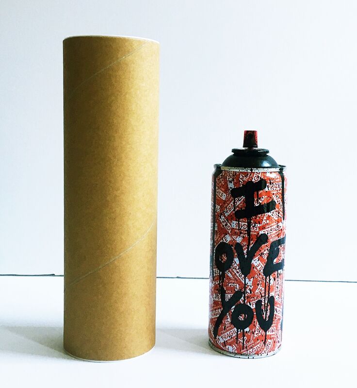 Mr. Brainwash, ‘Can I Love You (Hand signed and numbered)’, 2017, Ephemera or Merchandise, Artist's spray can. Signed, dated numbered (unique variant) and thumb printed. In original tube, Alpha 137 Gallery