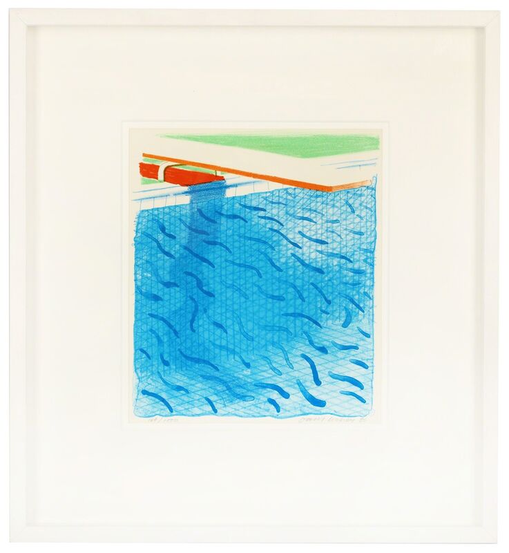 David Hockney, ‘Pool made with paper and blue ink’, Print, Lithograph in colours on wove paper, Chiswick Auctions