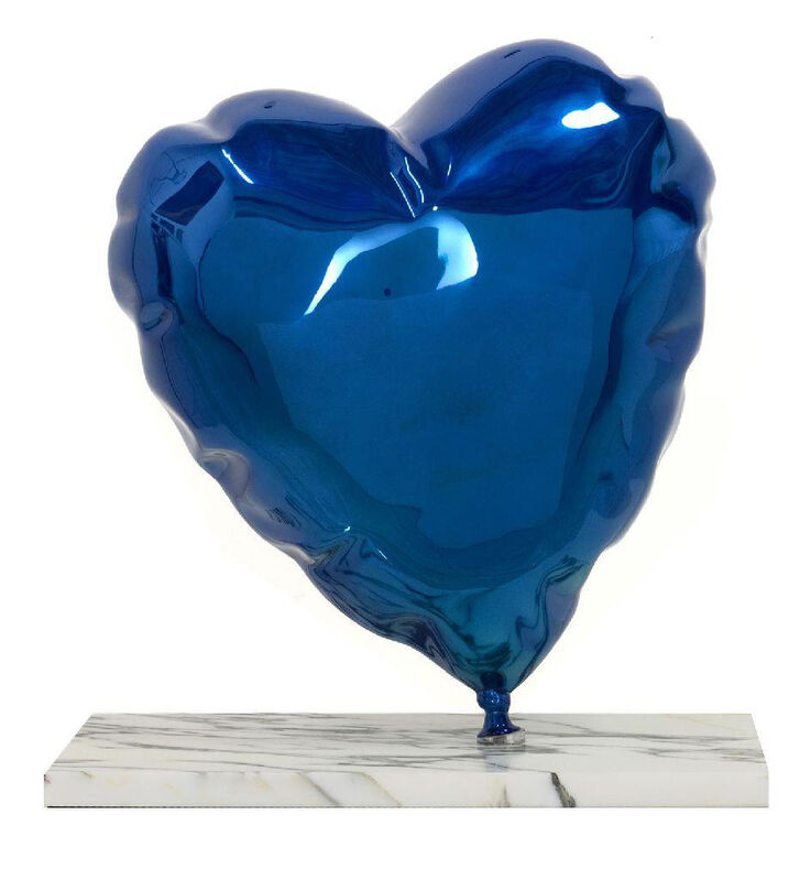 Mr. Brainwash, ‘Balloon Heart - Chrome Blue (ES20-BH16-CB) [MBW]’, 2020, Sculpture, Sculpture bronze polis peint avec base en marbre / Painted Polished Bronze on Marble Base, Galerie de Bellefeuille