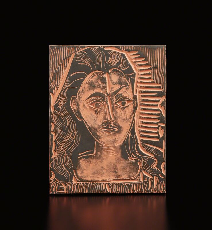 Pablo Picasso, ‘Little bust of woman (Petit bust de femme)’, 1964, Design/Decorative Art, Red earthenware rectangular plaque., Phillips