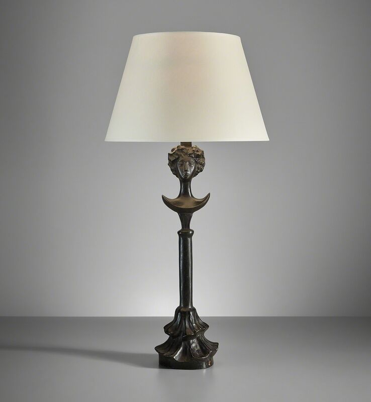 Alberto Giacometti, ‘"Tête de femme" table lamp’, designed circa 1933-later cast, Design/Decorative Art, Patinated bronze, paper shade., Phillips