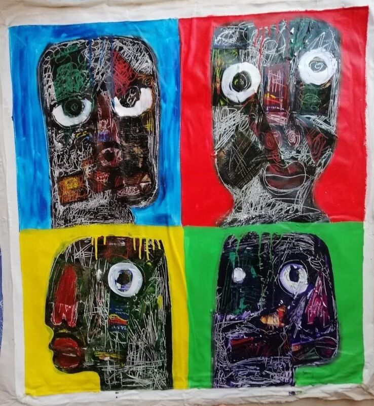 Isshaq Ismail, ‘Untitled’, 2019, Drawing, Collage or other Work on Paper, Acrylic on canvas, TO LIVE IS TO CHOOSE