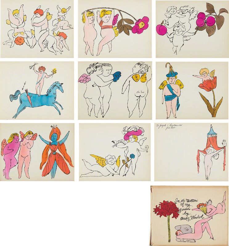 Andy Warhol, ‘In the Bottom of my Garden’, 1956, Print, The complete set of 21 offset lithographs (including the cover), 16 with hand-coloring, on wove paper, the full sheets bound in paper-covered boards (as issued)., Phillips