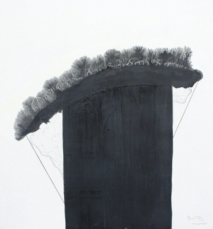 Manu vb Tintoré, ‘Test amb paissatge 2’, 2010, Painting, Water Black Pigment on wood, N2 Galería
