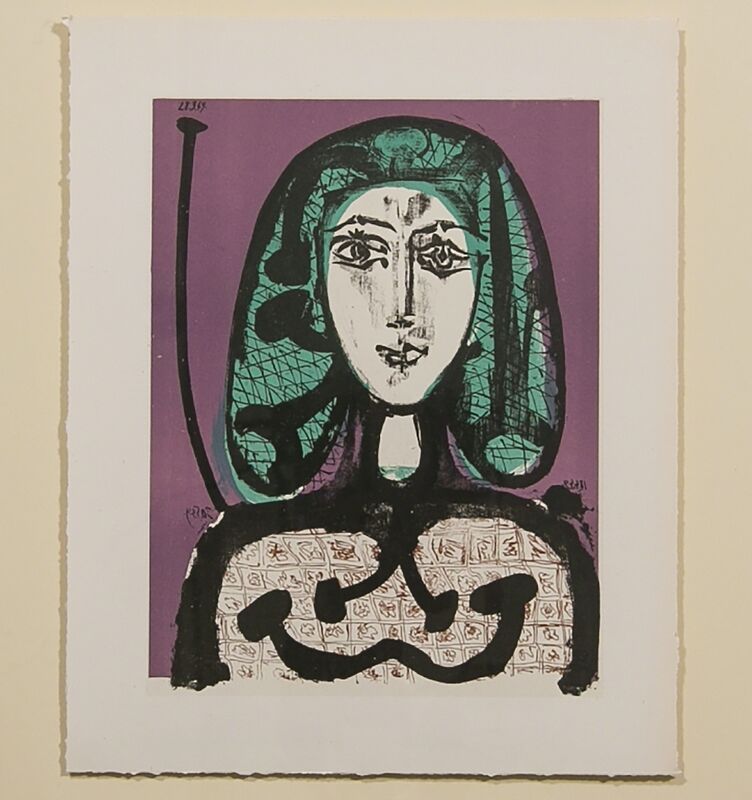 Pablo Picasso, ‘THE WOMAN WITH THE FISHNET (LA FEMME A LA RESILLE)’, 1956, Reproduction, Lithograph, Globe Photos