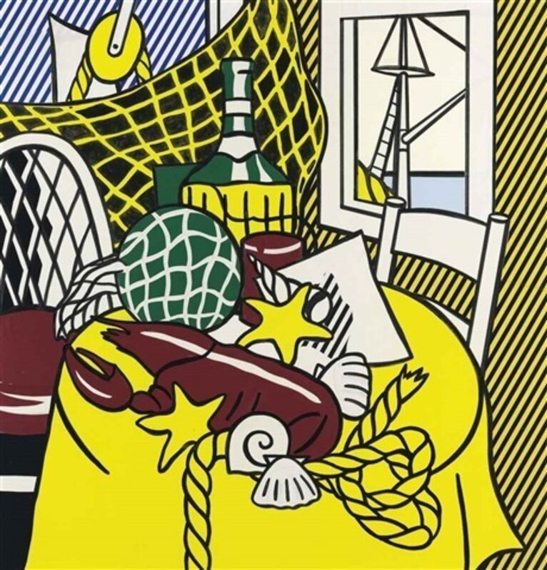 Roy Lichtenstein, ‘Collage for Still Life with Lobster ’, 1973, Drawing, Collage or other Work on Paper, Acrylic, ink, tape, graphite and printed paper collage on board, Rosenfeld Gallery LLC