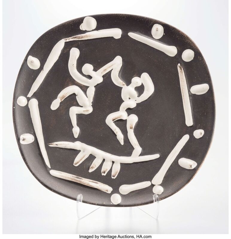 Pablo Picasso, ‘Danseurs’, 1956, Other, Partially glazed ceramic plate, Heritage Auctions