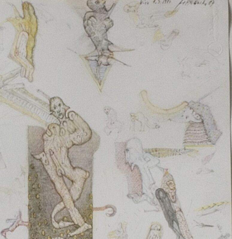 Felix Waske, ‘Nr. 365 Triptychon (Triptych)’, 1987, Drawing, Collage or other Work on Paper, Colored Pencil on Paper, Galerie Lehner