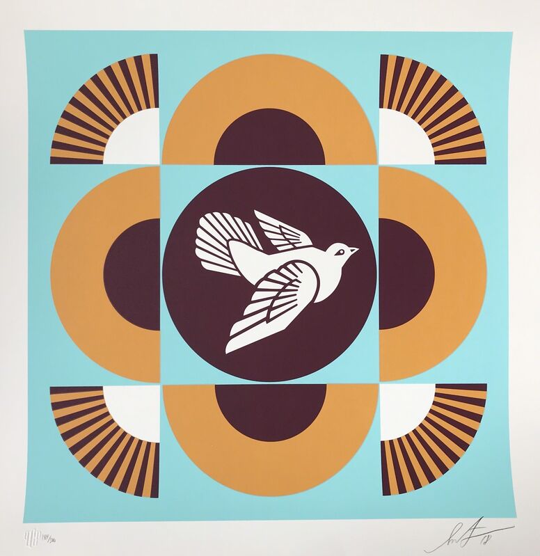Shepard Fairey, ‘Dove Geometric (blue background)’, 2018, Print, Screenprint, DIGARD AUCTION