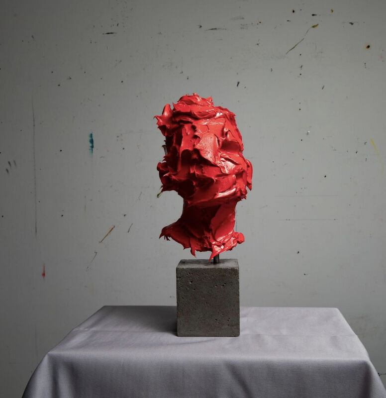 Salman Khoshroo, ‘Sculpture in Red Oil Paint’, 2020, Painting, Oil, Concrete, Steel, GALERIE BENJAMIN ECK