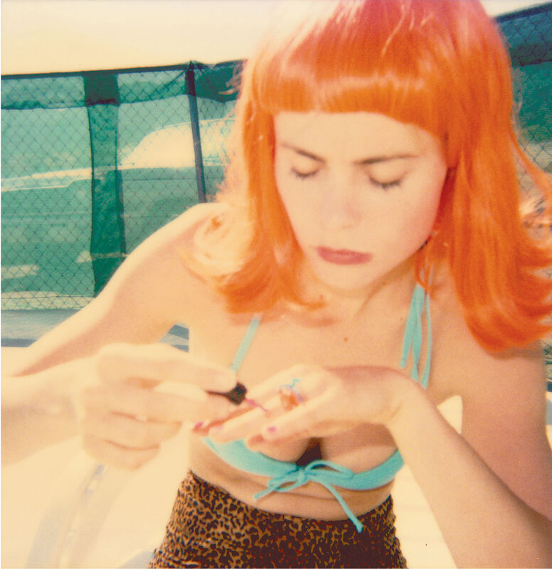 Stefanie Schneider, ‘'Radha doing her Nails by the Pool' (29 Palms, CA)’, 1999, Photography, Digital C-Print, based on a Polaroid, Instantdreams