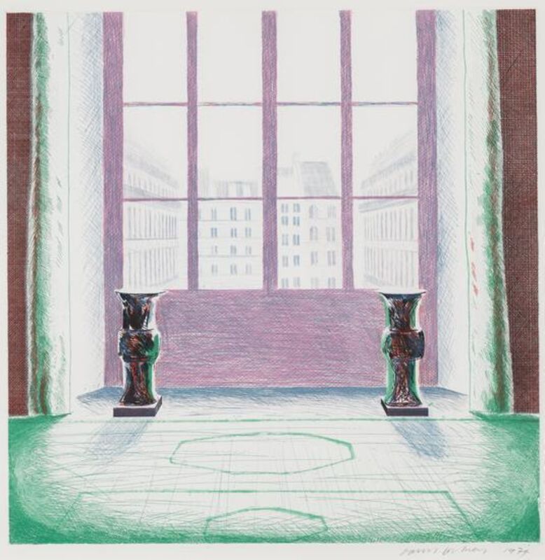 David Hockney, ‘Two Vases in the Louvre’, 1974, Print, Etching and aquatint, Upsilon Gallery