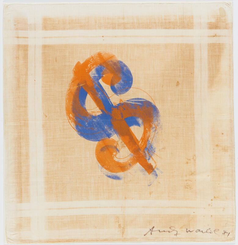 Andy Warhol, ‘$’, 1981, Mixed Media, Colour silkscreen on handkerchief (cotton)., Van Ham