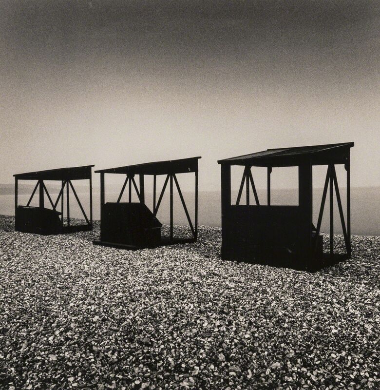 Michael Kenna, ‘Three Huts, Weymouth, Dorset, England’, 1990, Photography, Gelatin silver print, Forum Auctions