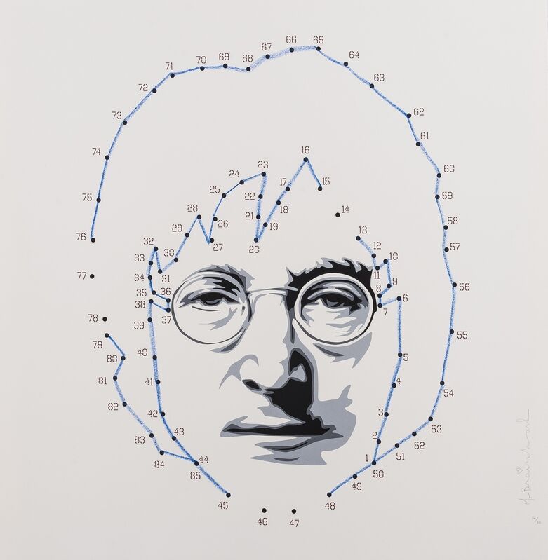 Mr. Brainwash, ‘Connecting Lennon (Blue)’, 2011, Print, Screenprint with extensive additions in blue crayon, Forum Auctions