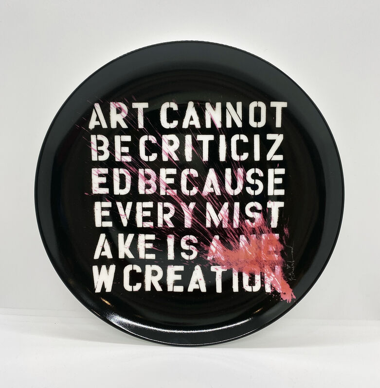 Mr. Brainwash, ‘'Art Cannot Be Criticized' plate’, 2020, Ephemera or Merchandise, Collectible porcelain plate., Signari Gallery
