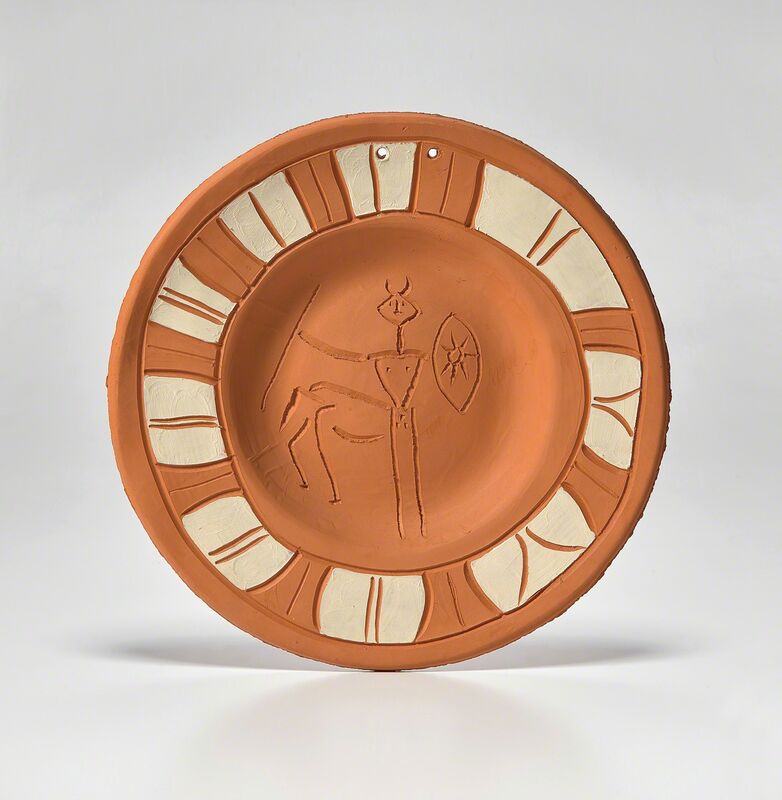 Pablo Picasso, ‘Centaure (Centaur)’, 1950, Design/Decorative Art, Red earthenware round plate painted in white., Phillips