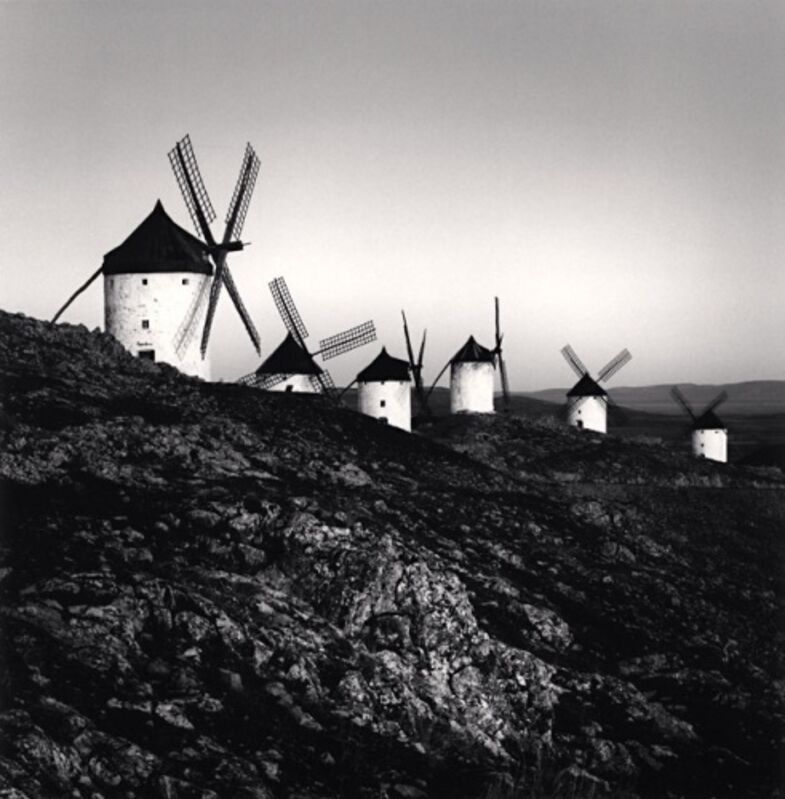 Michael Kenna, ‘Don Quixote’s Giants, Study 8, Consuegra, La Mancha, Spain’, 1996 , Photography, Sepia toned silver gelatin print, Huxley-Parlour
