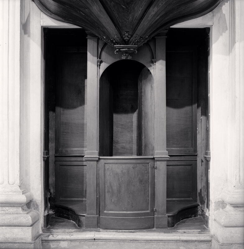 Michael Kenna, ‘Confessional, Study 30, Chiesa Di San Giorgio, Reggio Emilia, Italy’, 2015, Photography, Sepia toned silver gelatin print, Huxley-Parlour