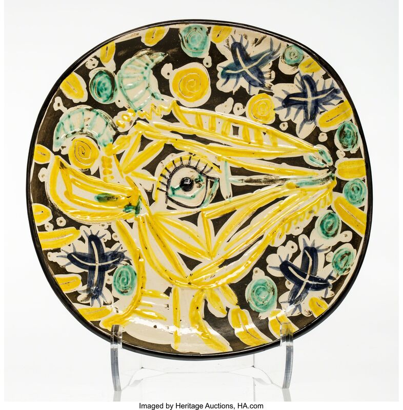 Pablo Picasso, ‘Tête de chèvre de profil’, 1952, Design/Decorative Art, Terre de faïence ceramic plate partially glazed in colors, Heritage Auctions