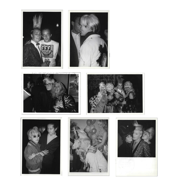 Andy Warhol, ‘UNIQUE Set of Seven Patrick McMullan photographs, 1980's, Featuring Keith HARING / Andy WARHOL / Benjamin LIU / John SEX at the Palladium & Tunnel Night Clubs NYC.’, 1980's, Photography, C-Print B/W on glossy Kodak photo paper., VINCE fine arts/ephemera