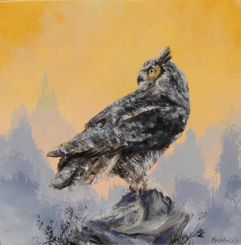 Brian Mashburn, ‘Great Horned Study #1’, 2021, Painting, Oil on canvas, Haven Gallery