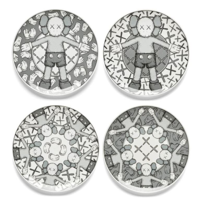 KAWS, ‘Limited Ceramic Plate Set - Grey (Set of 4)’, 2019, Design/Decorative Art, Ceramic plate, Lougher Contemporary