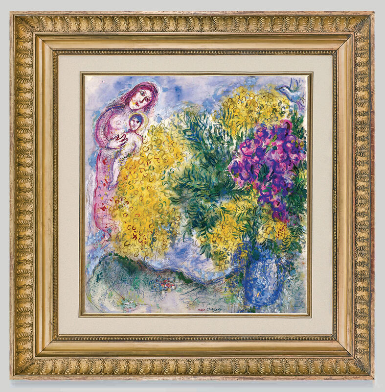Marc Chagall, ‘Mimosas et Iris ’, ca. 1964-69, Painting, Gouache , watercolor and pastel on paper, Opera Gallery