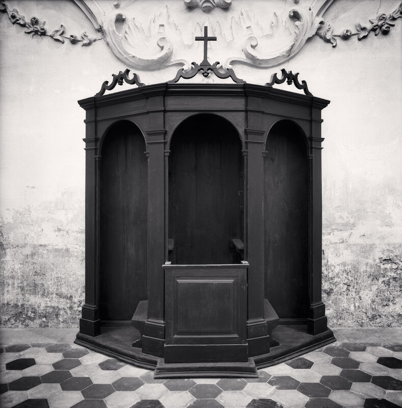 Michael Kenna, ‘Confessional, Study 6, Chiesa Di Sant’andrea, Reggio Emilia, Italy’, 2008, Photography, Sepia toned silver gelatin print, Huxley-Parlour