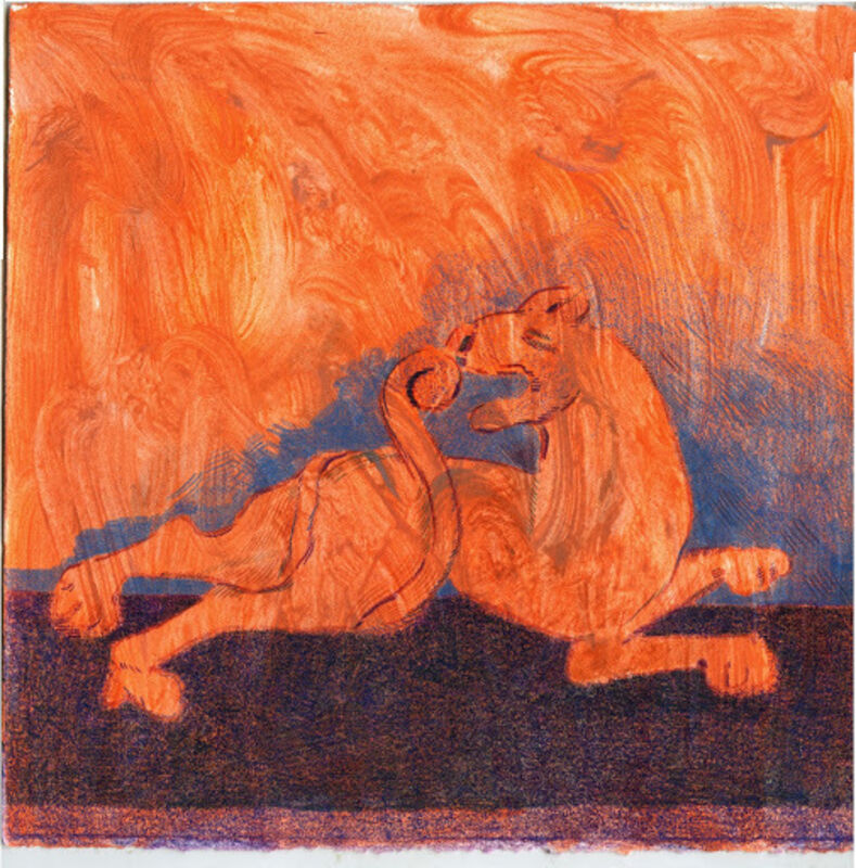 Anthony Cudahy, ‘Lion’, 2020, Drawing, Collage or other Work on Paper, Acrylic and colored pencil on paper, 1969 Gallery
